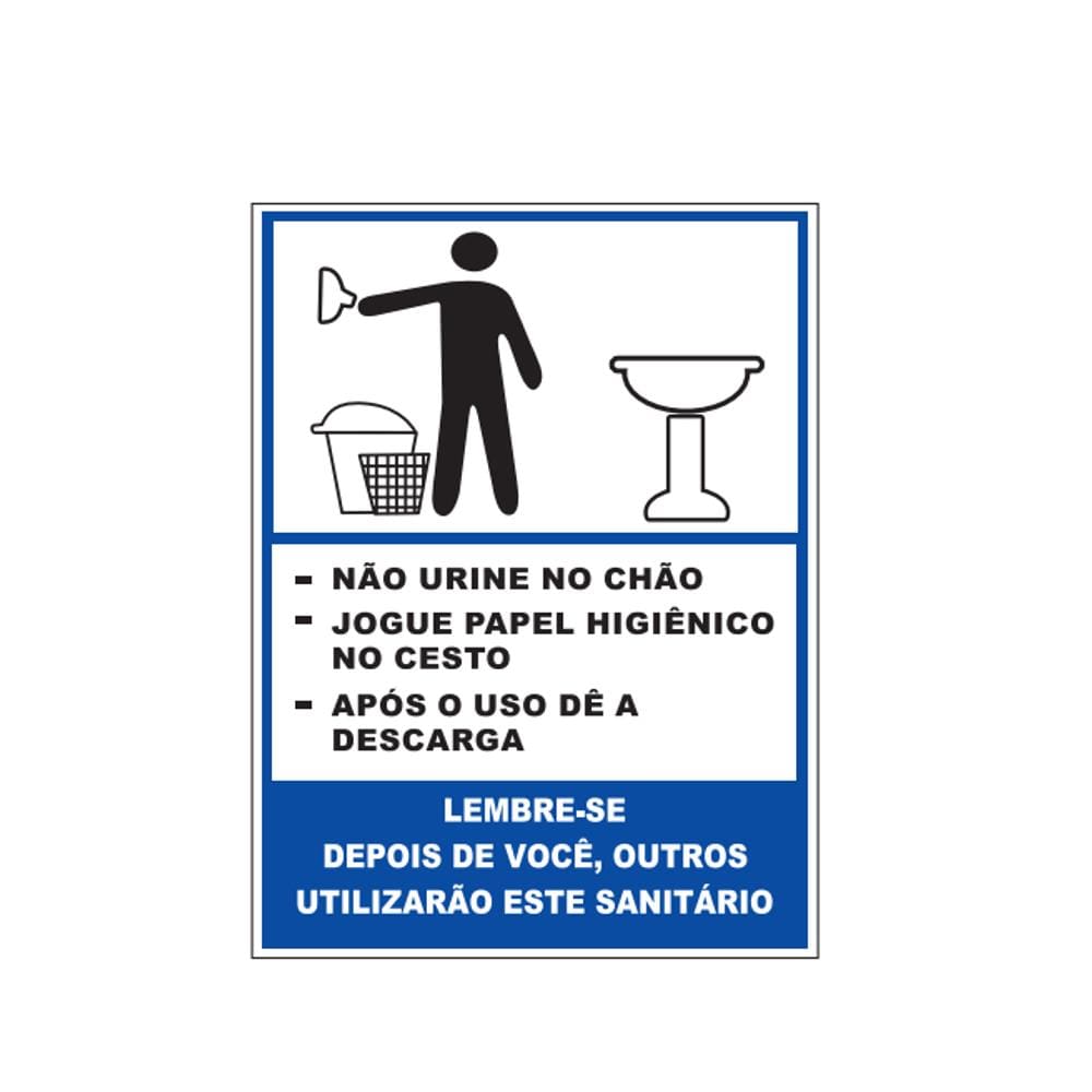 Placa - Mantenha O Banheiro Limpo Masculino / Em Ps Epi 20 X 15Cm Emplac Br