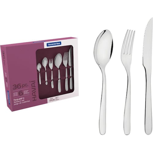 imagem-Faqueiro Tramontina Inox para Churrasco 36 Peças Havaí
