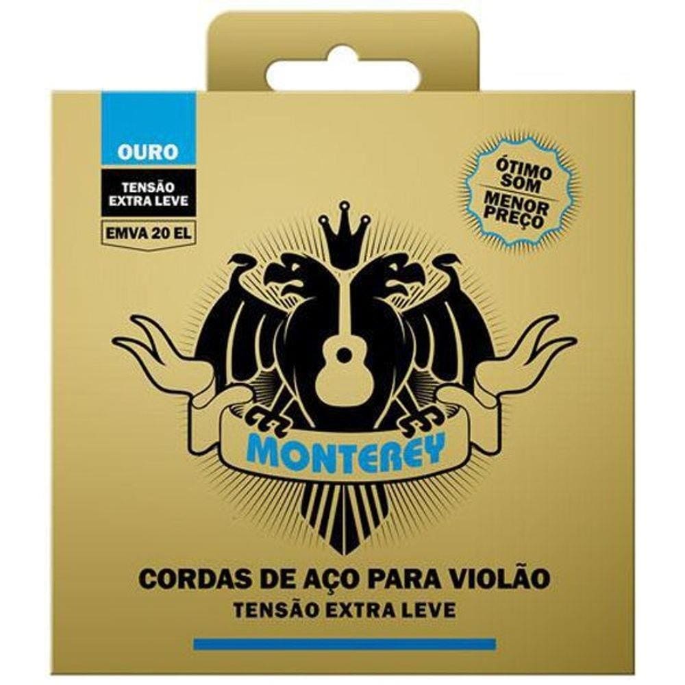 Corda Monterey Ouro Para Violão Aço Emva20 El Extra Leve