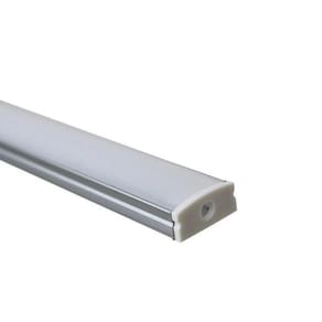 Perfil Sobrepor Para Fita Led 2M Alumínio Difusor Leitoso