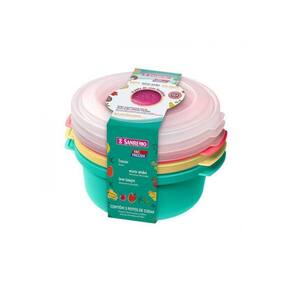 Conjunto 3 Potes Sanremo Quadrado Plástico Sr545/3C