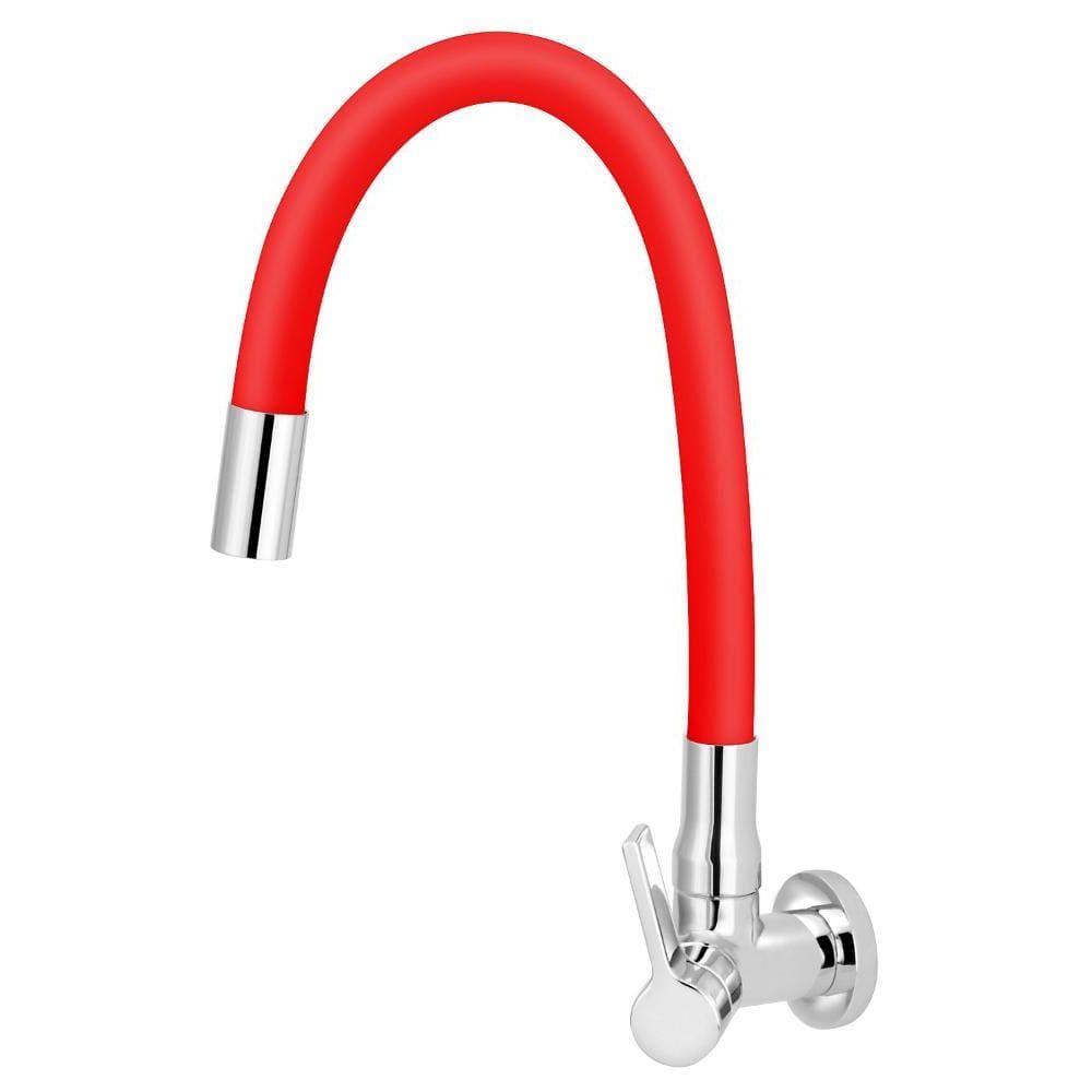 Torneira Cozinha Parede Bica Vermelha C62