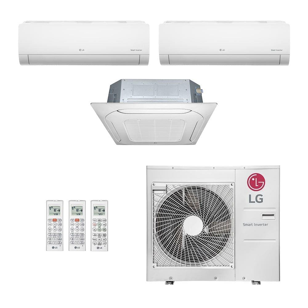 Ar-Condicionado Multi Split Inverter LG 30.000 BTUs (2x Evap HW 9.000 + 1x Evap K7 24.000) Quente/Frio 220V - 220V