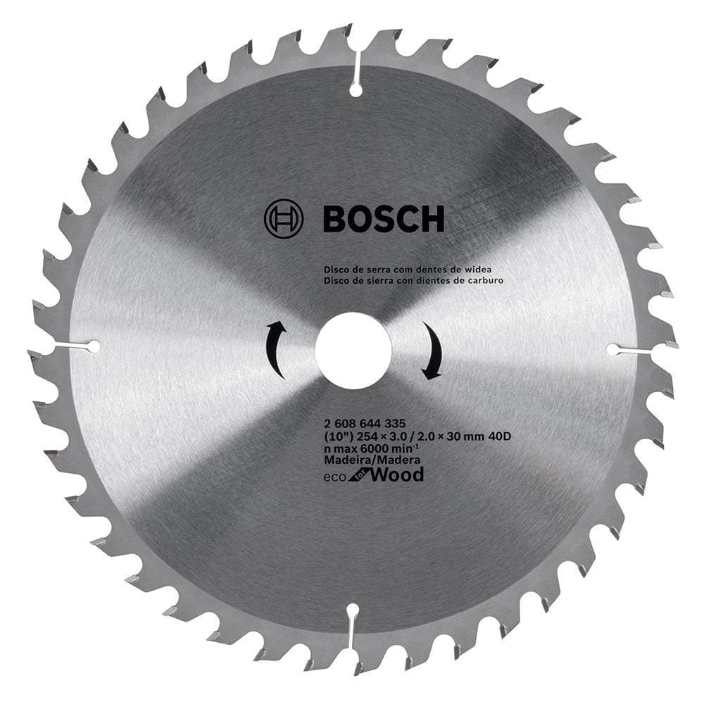 Disco de Serra Circular Bosch Eco 10P D254mm 40 Dentes