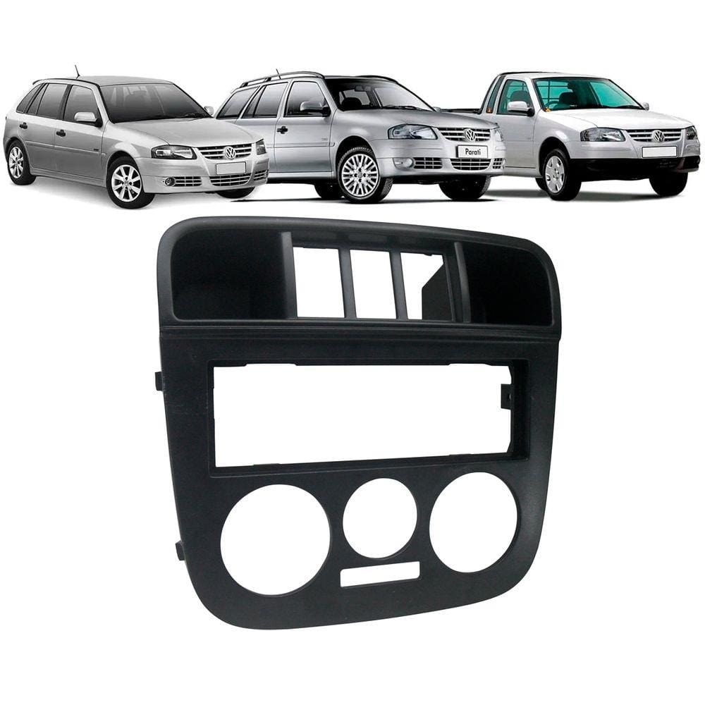 Moldura De Painel 1 Din Vw Gol Saveiro Parati G4 - Preto
