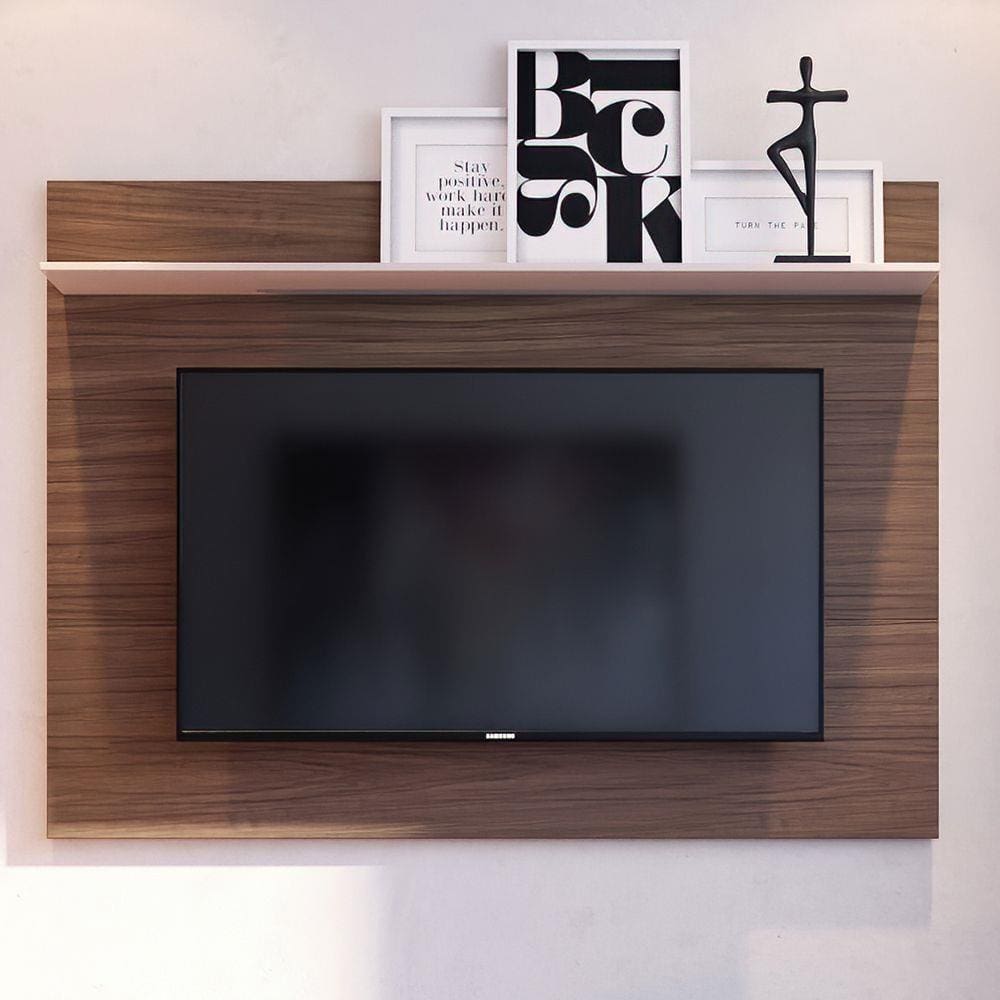Painel Para Tv Até 55 Polegadas Maia Nogueira Real/off White - Colibri