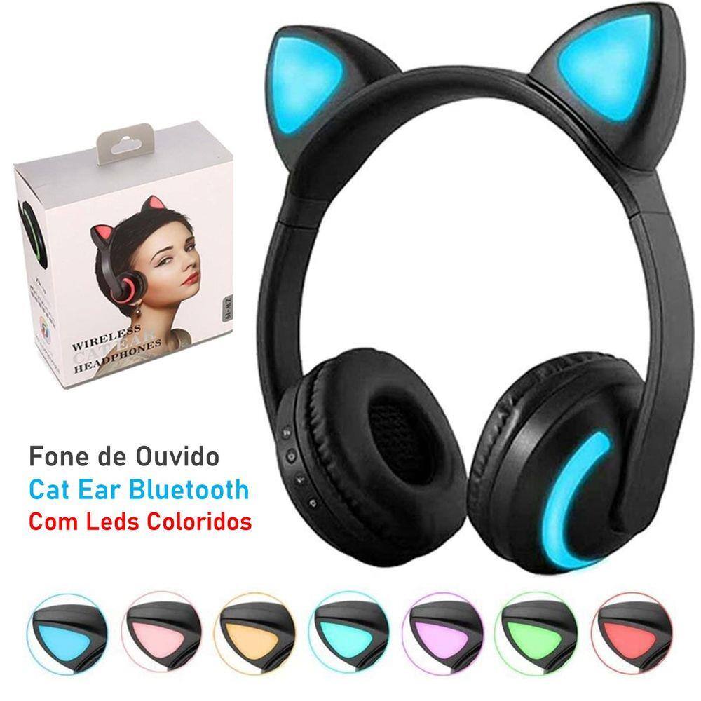 Fone de Ouvido Orelha de Gato Cat Ear ZW19 Bluetooth Sem Fio com Som  Estéreo com Microfone para Chamadas | Casas Bahia