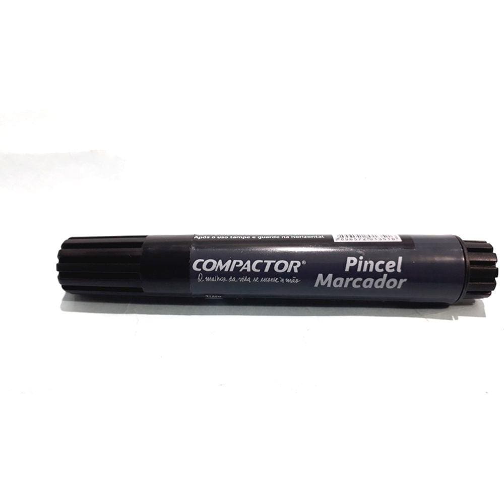 Pincel Marcador Permanente Traco Grosso Preto - Compactor