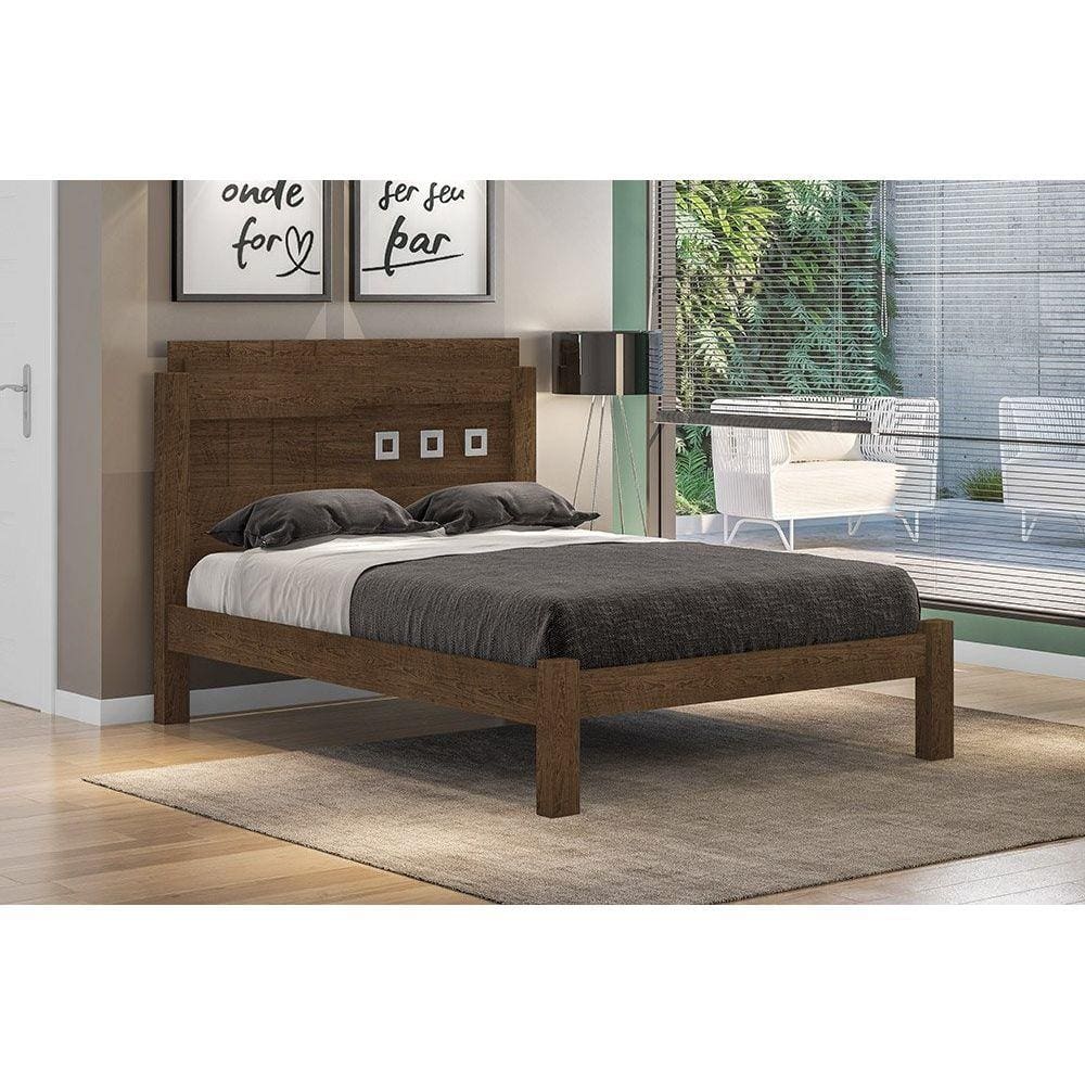 Cama Casal Leticia Malbec - Framar Móveis