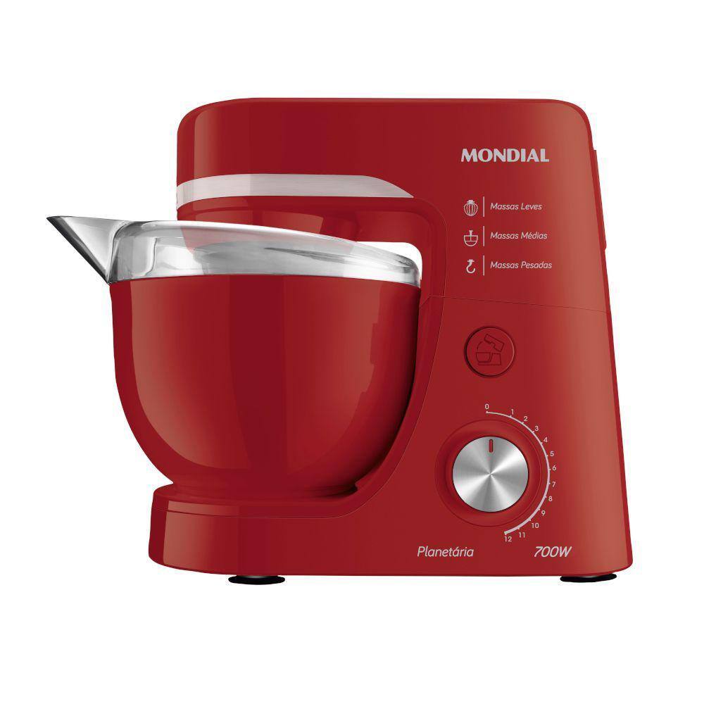 imagem-Batedeira Planetária Mondial 700W Vermelha BP-03-R - 110V
