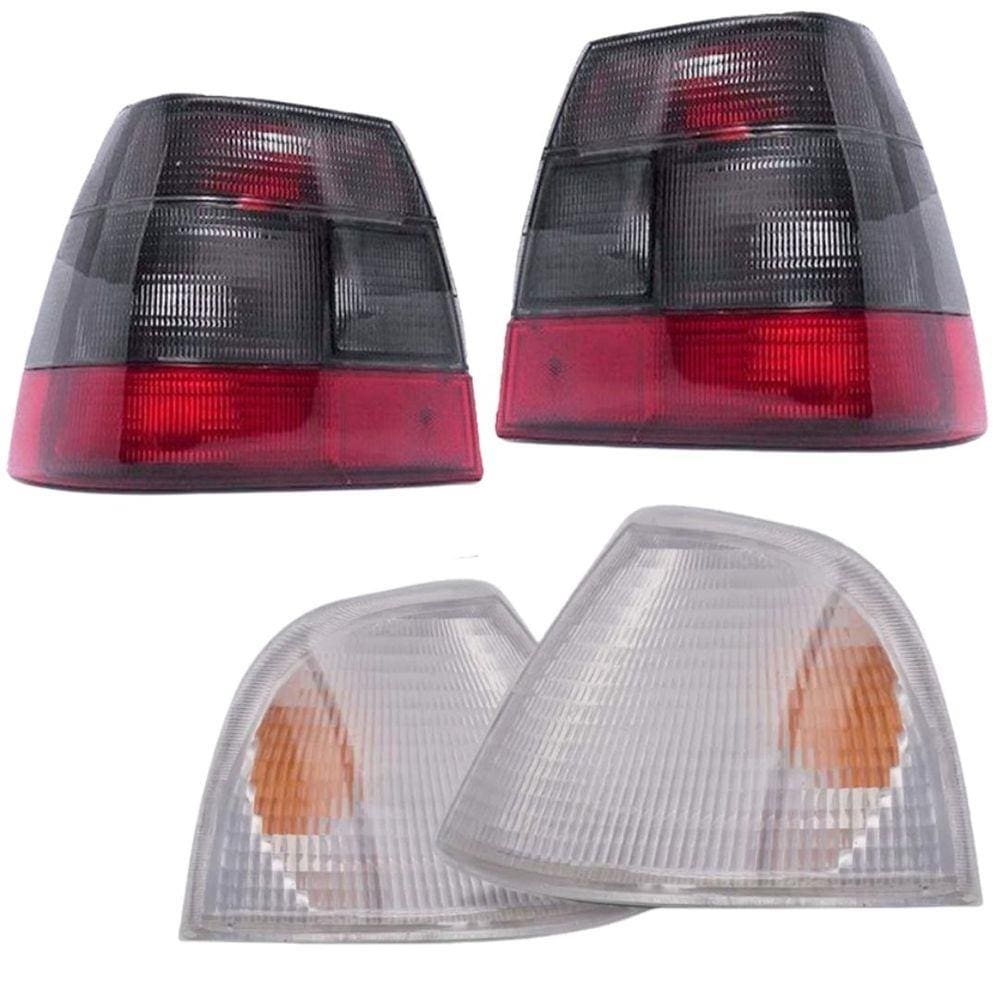 Kit Par Lanterna Traseira Monza 1991 1992 1993 1994 1995 1996 Tubarão Fumê + Par Pisca Cristal Cibié