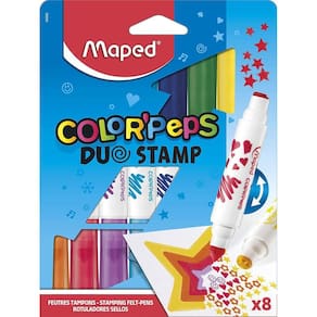 Caneta Hidrográfica Color`Peps Duo Stamp Carimbo 8 Canetas