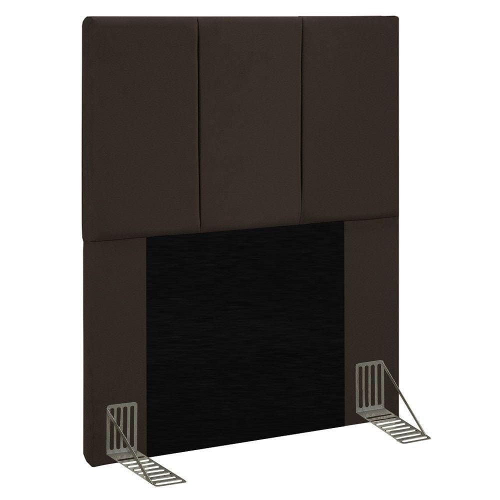 Cabeceira Cama Box Solteiro 90cm Pérola D10 Suede Marrom
