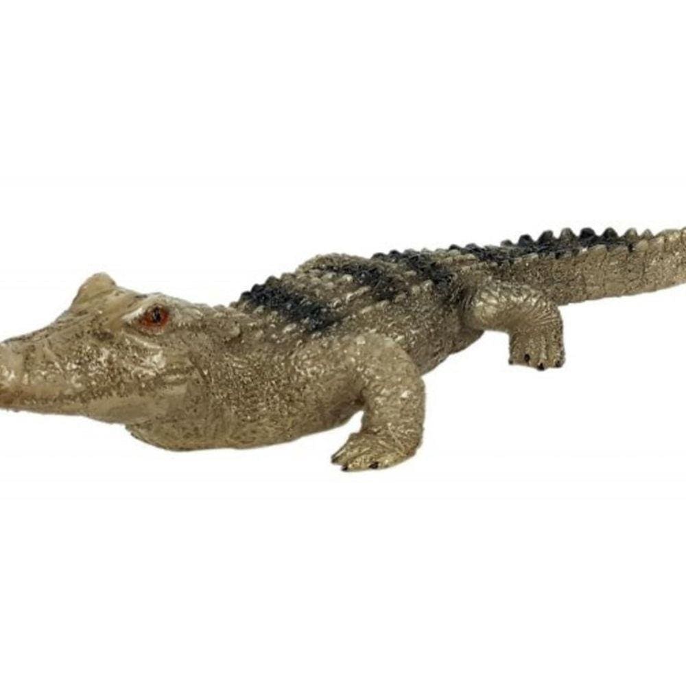 Jacare De Resina Pequeno Enfeite De Jardim