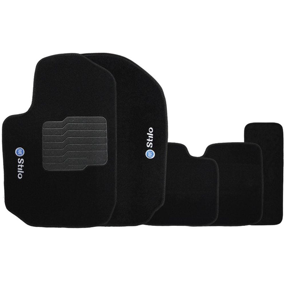 Jogo de Tapete Automotivo Carpete Fiat Stilo 2002 à 2007 Soft Logo Bordado 5 Peças