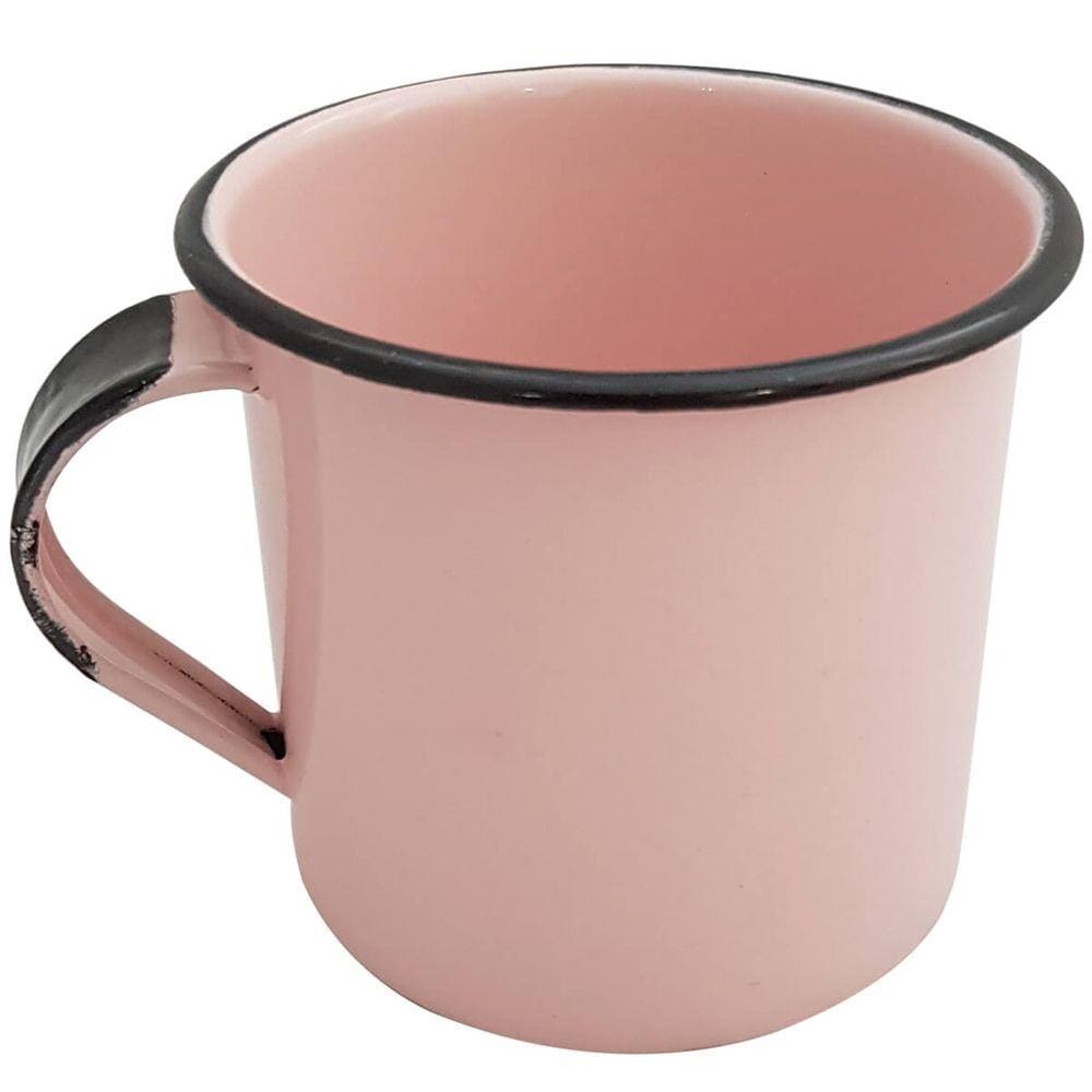 Caneca Esmaltada Xícara de Café Chá 400ml Caneca  Agata Caneca Rosa
