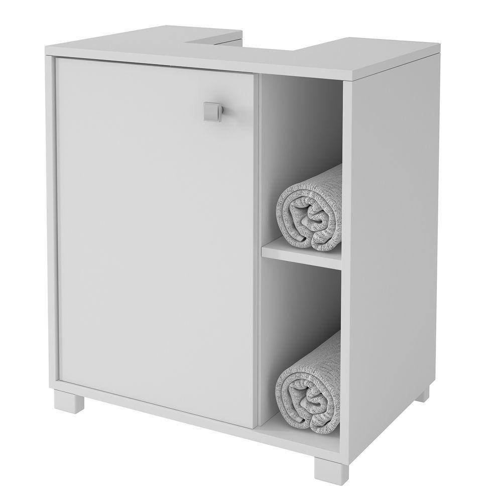 Balcão para Pia 01 Porta Bbn 01 Branco Brv Branco - Branco