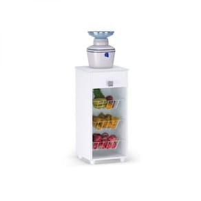 Balcão Fruteira 01 Gaveta Monalisa Ajl Móveis Branco