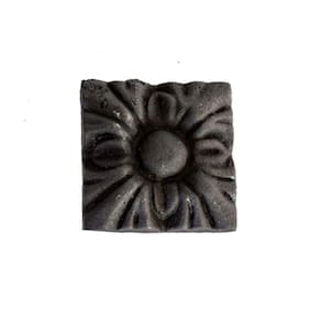 Florão Quadrado em Ferro Fundido Decoração N07 8,5x8,5cm