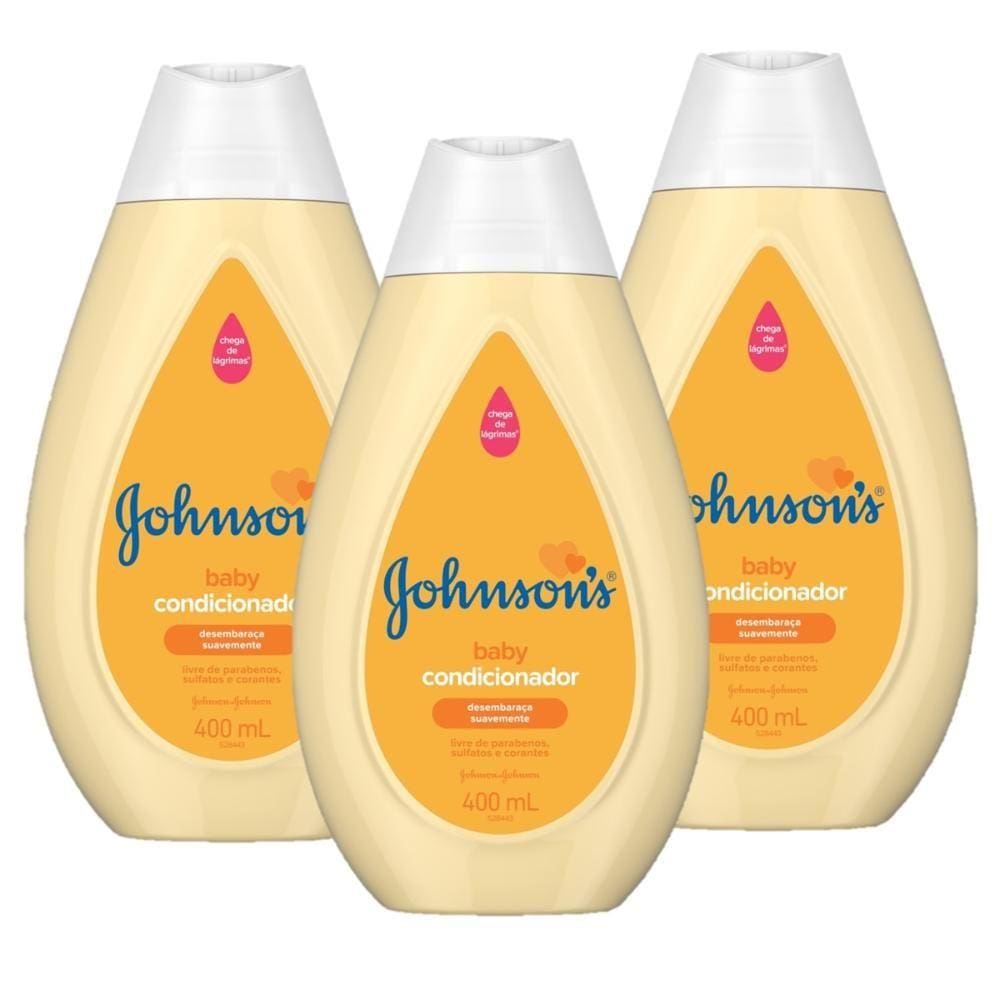 KIT 3 Condicionadores Johnson`s Baby Regular 400ml