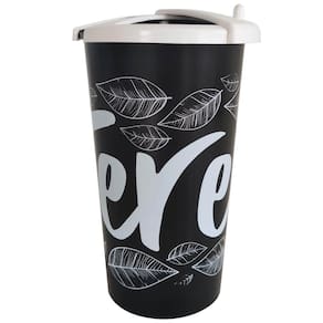Copo Para Tomar Terere Chimarrão Gelado 450ml Com Tampa Preto