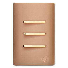 Cj Interruptor Triplo Simples Com Suporte 4X2 - Dicompel Novara Ouro Rose Gold - Dnv1500/8Orgd