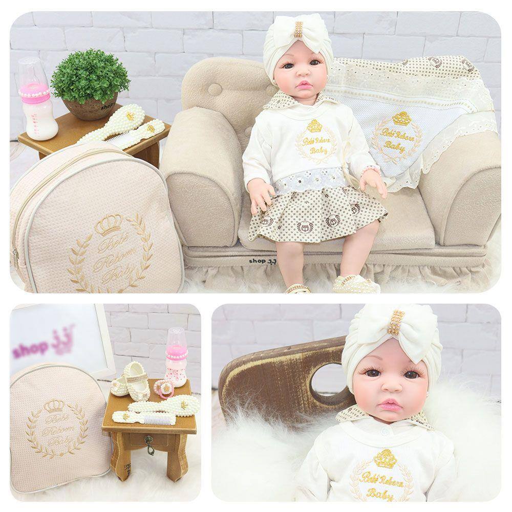 Boneca Bebê Reborn Laura Baby Agatha 100% Silicone