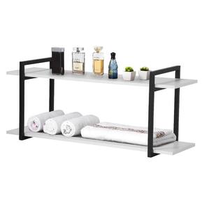 Nicho Banheiro Preto Com Prateleiras Branco 60cm