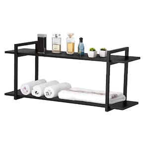 Nicho Banheiro Preto Com Prateleiras Preto 80cm