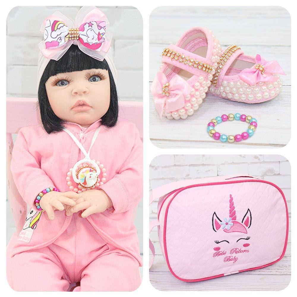 Boneca bebe reborn original barata menina100 silicone