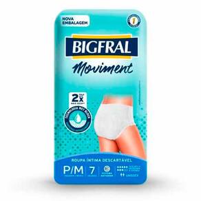 Roupa Íntima Descartável Bigfral Moviment P/M Com 7 Unidades