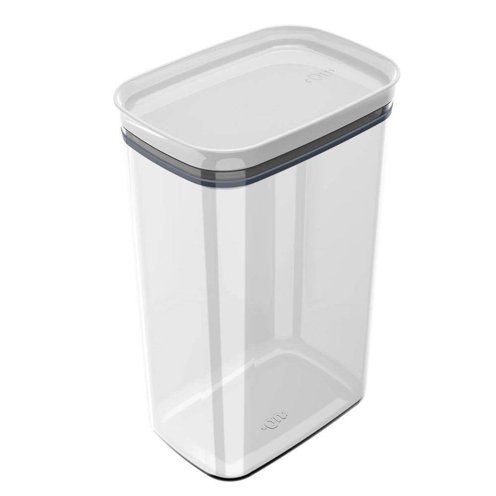 Pote Hermético Grande Retangular com Tampa 2,3 Litros Porta Mantimentos Cozinha Branco - Branco