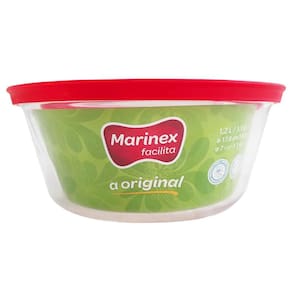 Pote Redondo Tigela De Vidro 1,2l Médio com Tampa Plástica Facilitá Marinex