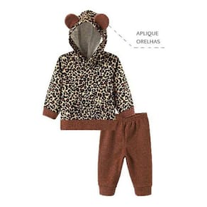 Conjunto Infantil Menina Urso Inverno Fleece Plush Inverno