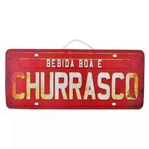 Placa De Carro Decorativa Em Madeira Bebida Boa E Churrasco