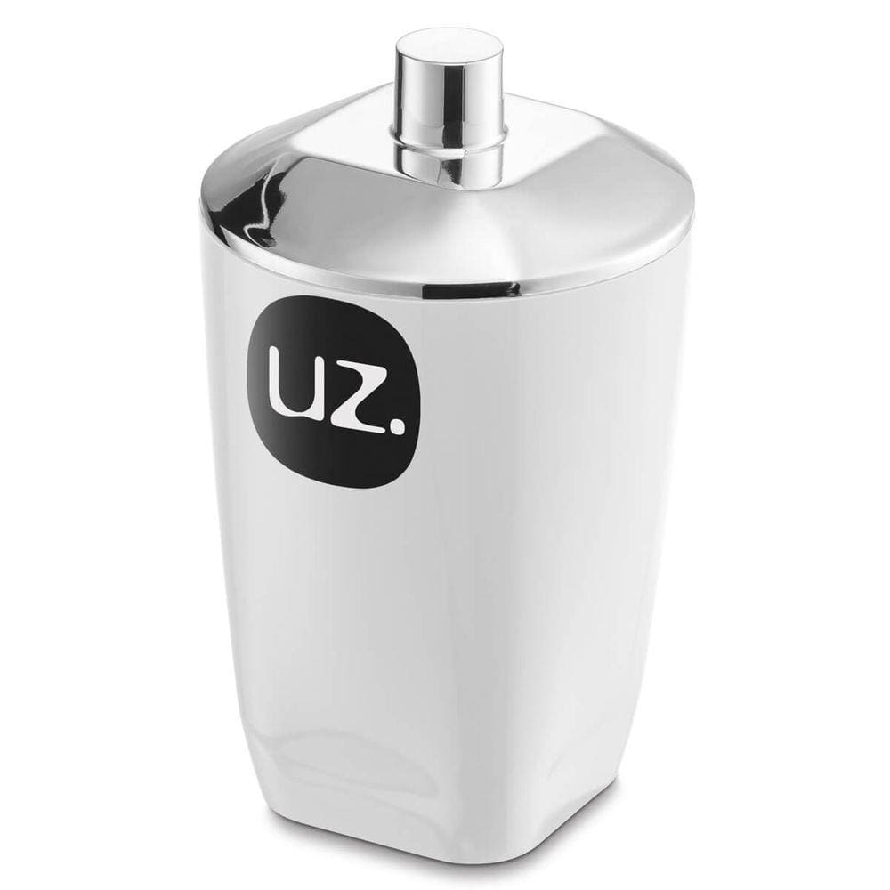 Porta Algodão E Cotonete Para Banheiro Pote Com Tampa Uz Branco 400ml