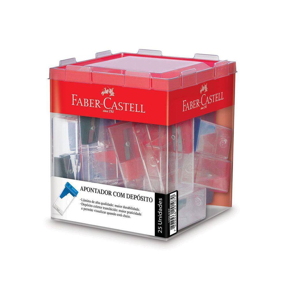 Apontador Plástico Com Depósito 25Un Faber Castell 125Lvzf | Casas Bahia