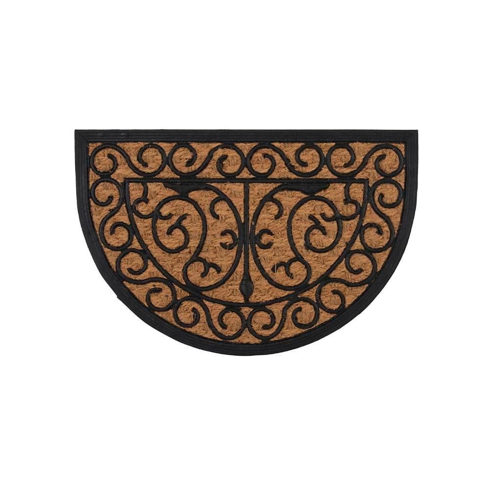 Capacho Panama Meia Lua 40X60cm Marrom e Preto