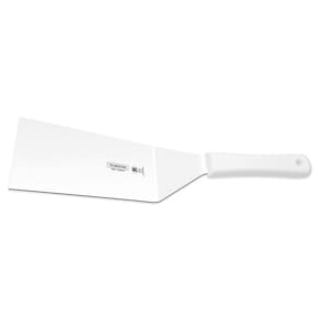 Espátula para frituras 8"x3" Tramontina Lâmina em Aço Inox e Cabo Branco Tramontina