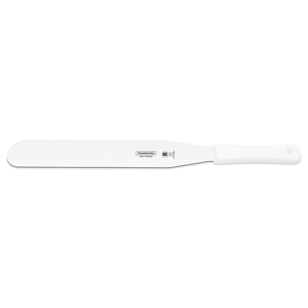Espátula para confeiteiro 12" Tramontina Lâmina Aço Inox e Cabo Branco Tramontina
