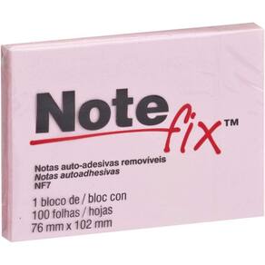 Bloco De Recado Autoadesivo Notefix 100Folhas Rosa