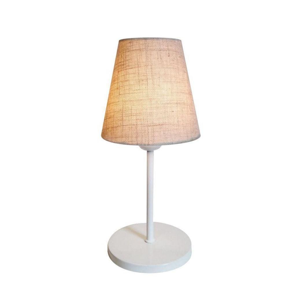 Abajur Cabeceira para Quarto Cone Md-2005 Bivolt Branco Bege