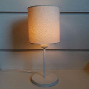 Abajur Mesa Cúpula Tecido Cilindrica 14cm Algodão Cru Bivolt