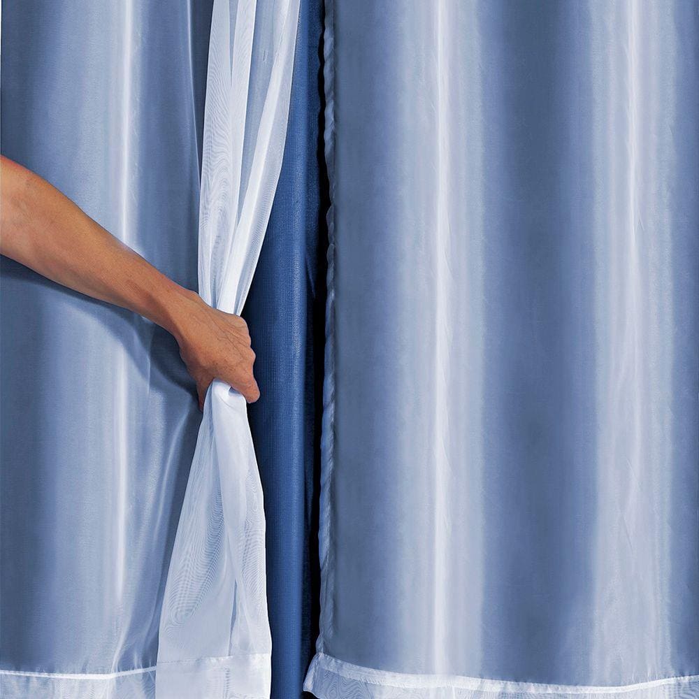 Cortina Blackout PVC com Tecido Voil 2,80 m x 1,80 m Marinho