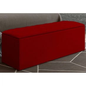 Calçadeira Baú 140cm Paris Amassado Vermelho