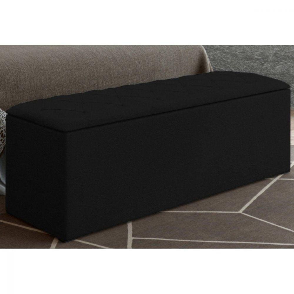 Calçadeira Baú 160cm Paris Amassado Preto