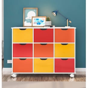 Nicho Organizador com 9 Gavetas Qmovi Branco/Colorido