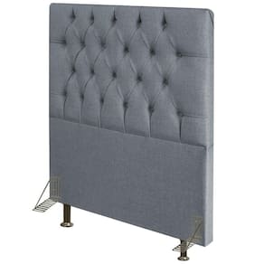 Cabeceira Cama Box Solteiro 90cm Diamante D10 Linho Cinza