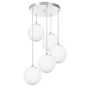 Lustres Pendentes Quíntuplo Orby Bolinha Escovado