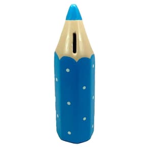 Cofre Lápis De Cor Grande Escolar Em Cerâmica Decor - Azul